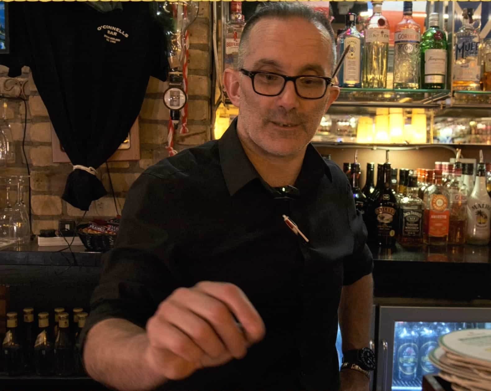 Senior barman at O'Connell's bar, Dublin